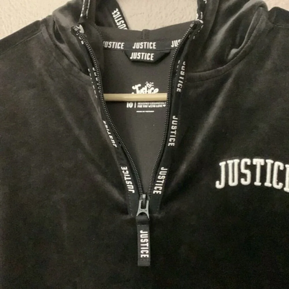 Justice Velvet velour Hoodie Pullover size 10 girl